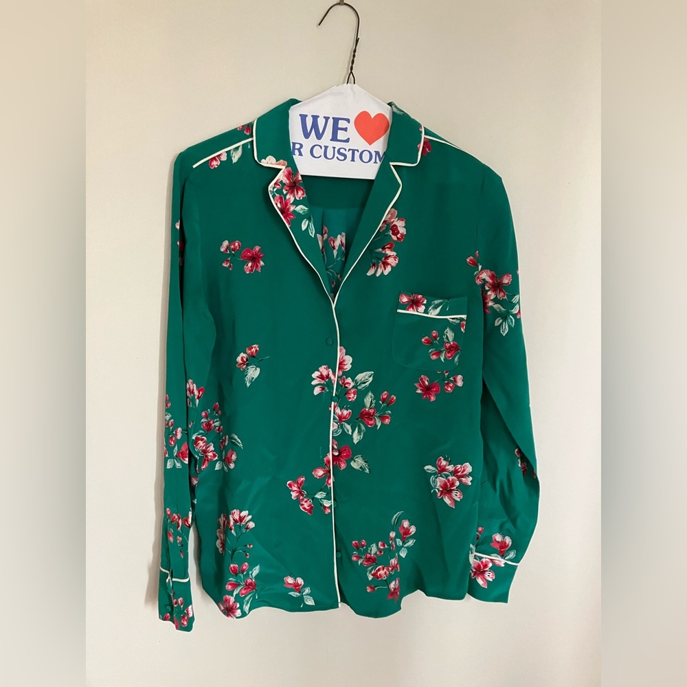 Sézane silk button down floral sz 38